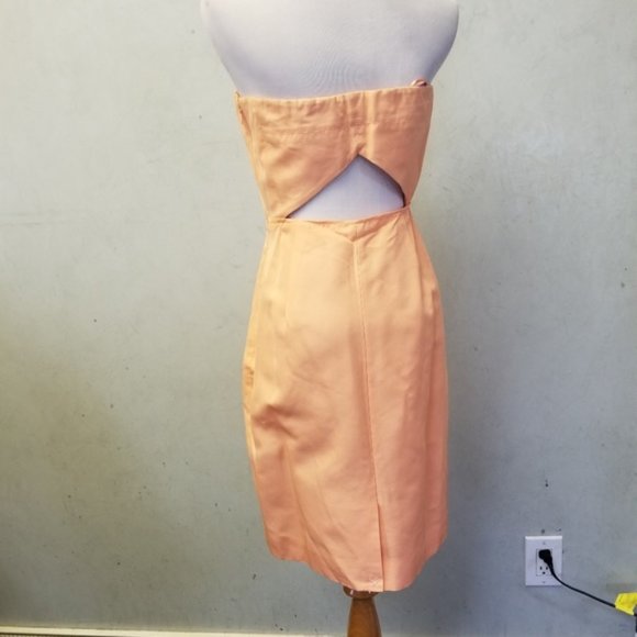 NWT J.Crew Tube top open back PEACH dress women's size 4  (U23) - Picture 6 of 8